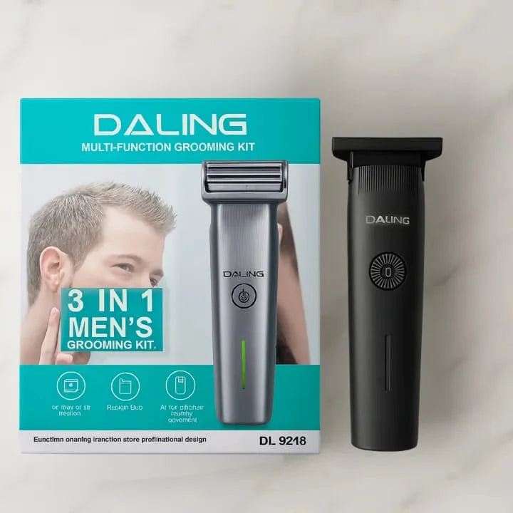 DALING DL-9218 3-in-1 Men's Grooming Kit – Rechargeable Hair Clipper, Shaver & Beard Trimmer